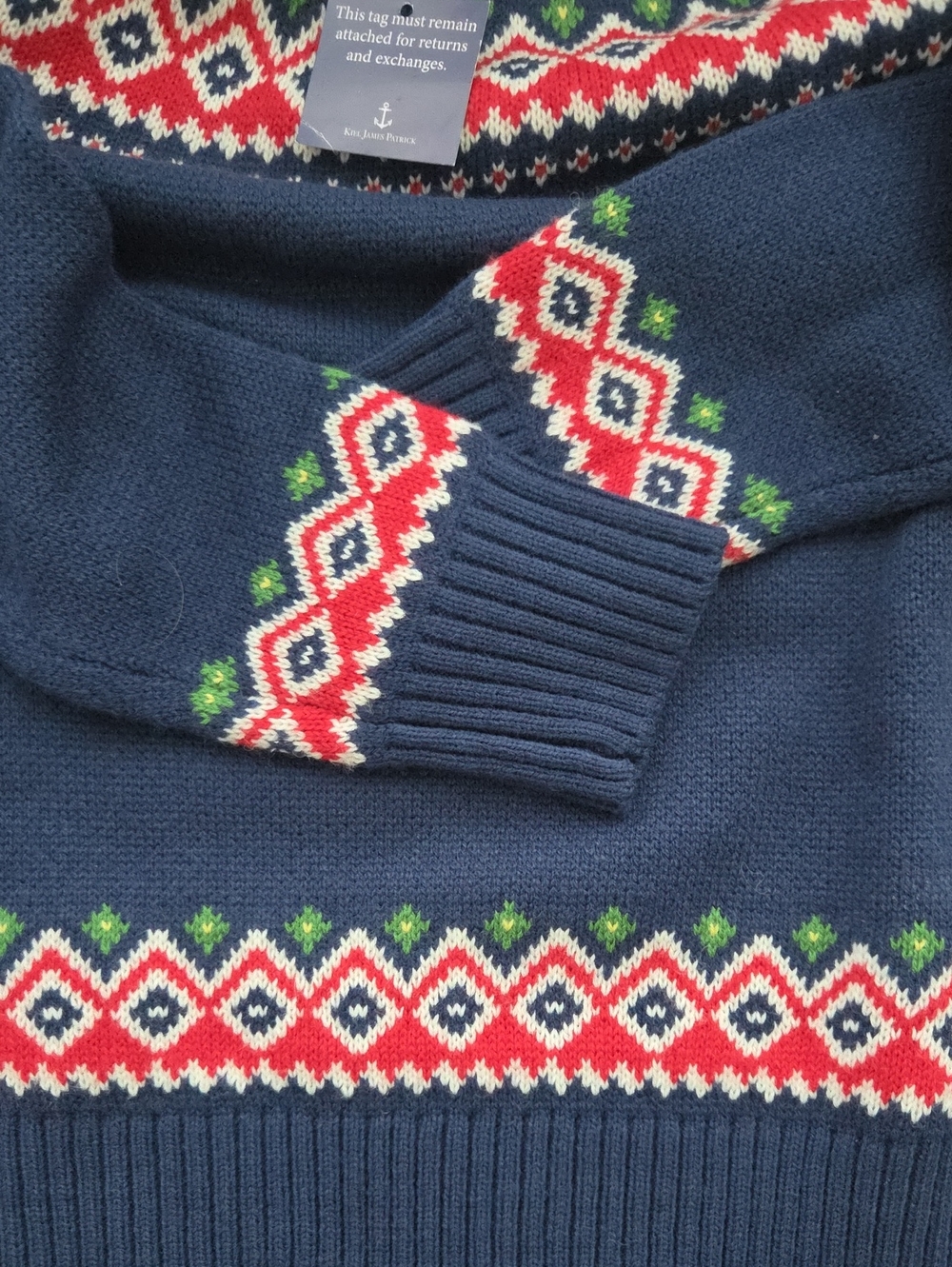 KIEL JAMES PATRICK COZY CABIN SWEATERS RARE SANTA SWEATER CHRISTMAS FAIR ISLE XS - Picture 10 of 11